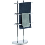 Relaxdays - porte - serviettes chrome 3 barres, salle de bain, support serviettes, socle demi rond, 83x40x18 ... Relaxdays - porte - serviettes chrome 3 barres, salle de bain, support serviettes, socle demi rond, 83x40x18 ...