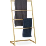 Relaxdays - porte - serviettes sur pieds, �chelle escalier 4 barreaux, serviette bain douche, hxlxp 110 ...
