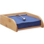 Relaxdays - porte - serviettes de table, en bois de bambou, avec lment de lestage, plat, distributeur, ...
