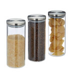 Pots de stockage jeu de 5, 1l, étanche, couvercle acier inox, pâtes, céréales et riz contenant pour cuisine ... Pots de stockage jeu de 5, 1l, étanche, couvercle acier inox, pâtes, céréales et riz contenant pour cuisine ...