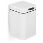 Relaxdays poubelle salle de bain, montage mural, 3 l, m�canisme fermeture, seau int�rieur amovible, blanc ...