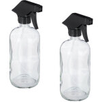 Pulvrisateur en verre, lot de 2, 500 ml, rechargeable, vaporisateur vide, brumisateur, spray, transparent ...