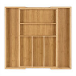 Range - couverts, en bambou et mdf, 5  7 compartiments, pour le tiroir, hlp : env. 5 x 48 x 46 cm, nature ...