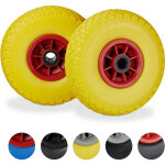 Relaxdays - roue de brouette, caoutchouc, 3. 00 - 4', 2x roue de rechange, pour axe de 25 mm, 260x85 ...