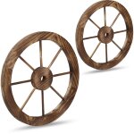 Relaxdays roues décoratives en bois, lot 2, décoration jardin, terrasse, roue chariot rustique, style ... Relaxdays roues décoratives en bois, lot 2, décoration jardin, terrasse, roue chariot rustique, style ...