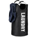 Relaxdays sac  linge pliable avec anse 60 litres panier rond corbeille linge sale pliant h x d: 70 x ...