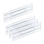 Relaxdays s�parateurs de tiroirs, jeu de 4, r�glables, tiroirs 28 � 52, 5 cm, s�parateur de tiroir, transparen ...