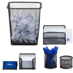 Relaxdays set 6 fournitures de bureau poubelle pot crayon bloc notes cartes de visite courrier mtal, ...