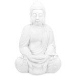 Relaxdays statue de bouddha assise, 70 cm, figurine de jardin xl, r�sistant aux intemp�ries et au gel, ...