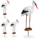 Statue de jardin cigogne, lot de 4, figurine de d�coration, protection h�ron, naissance, 80 x 22 x 64 ...