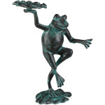 Statue de jardin grenouille dansante sur un pied fonte fer sculpture figurine de jardin taille m d�co, ...