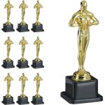 Statue de vainqueur, lot de 10, socle carr�, figurine avec couronne, troph�e vainqueur, hollywood, 18 ...