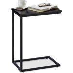 Relaxdays - table d'appoint, structure mtal robuste, panneau mlamine, table de salon dco en u, bout ...