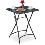 Relaxdays - table de balcon pliable, de jardin, carre, hxlxp 74 x 59 x 59 cm, rsistant aux intempries, ...