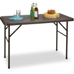 Relaxdays table pliante de jardin bastian, pour le camping, pratique, h x l x p :74 x 121, 5 x 61, 5 ...