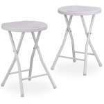 Relaxdays - tabouret de jardin lot de 2 bastian pliant plastique optique rotin balcon terrasse rond r�sistant ...