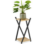 Relaxdays - tag�re � plantes, 2 surfaces effet bois, tabouret moderne fleur, hlp : 57x29x29 cm, colonne, ...