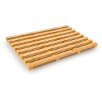Relaxdays tapis de bain bambou 36, 5 x 56, 5 cm natte de douche sortie baignoire paillasson bois sauna ...