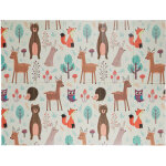 Relaxdays - tapis de jeux bb, animaux de la fort, sans substances nocives, lavable, hlp 1x195x150 ...