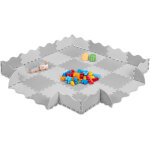 Tapis de sol puzzle 36 pices, mousse eva, sans polluants, 1, 4 m2, dalle jeu bb bord, gris / blanc ...