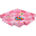 Tapis de sol puzzle 36 pices, mousse eva, sans polluants, 1, 4 m2, dalle jeu bb bord, rose - fluo ...