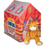 Relaxdays tente de jeu caserne de pompiers enfant maison de jeu ds 3 ans chambre enfants, 103 x 71 x ...