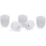 Relaxdays tte de rechange pour brosse wc lot de 5 orifice intrieur 12 mm diamtre 7 cm, blanc