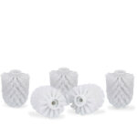 Tte de rechange pour brosse wc lot de 5 orifice intrieur 9, 5 mm diamtre 7 cm, blanc - relaxdays