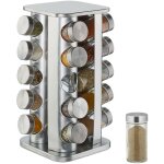 Tourniquet à épices, avec 20 pots, étagère rotative à 360°, inox, verre, h x d 34 x 19 cm, carrousel, ... Tourniquet à épices, avec 20 pots, étagère rotative à 360°, inox, verre, h x d 34 x 19 cm, carrousel, ...