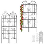 Treillis de jardin en lot de 4, métal, à planter, tuteur pour plantes grimpantes, hxlxp : 220 x 52 x ... Treillis de jardin en lot de 4, métal, à planter, tuteur pour plantes grimpantes, hxlxp : 220 x 52 x ...