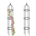 Relaxdays - trellis oblisque, lot de 2, 130 m de hauteur, plantes grimpantes, en mtal, stable, tour ...