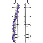Relaxdays - trellis obélisque, lot de 2, 160 m de hauteur, plantes grimpantes, en métal, stable, tour ... Relaxdays - trellis obélisque, lot de 2, 160 m de hauteur, plantes grimpantes, en métal, stable, tour ...