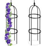 Relaxdays trellis ob�lisque, lot de 2, 85 m de hauteur, pour plantes grimpantes, en m�tal, stable, tour ...