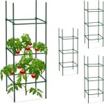 Tuteurs, lot de 4, hxlxp : 90 x 32 x 32 cm, fleurs et lgumes, mtal, plastique, aide  la croissance, ...