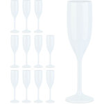 Verres  champagne, set de 12, incassable, sans bpa, rutilisable, coupe mousseux, mariage, camping, ...