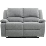 Relaxxo - canap relaxation 2 places leo en tissu - gris clair