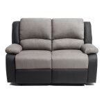 Usinestreet - relaxxo - canapé relaxation 2 places microfibre et simili leo - gris et noir Usinestreet - relaxxo - canapé relaxation 2 places microfibre et simili leo - gris et noir