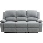 Relaxxo - canap� relaxation 3 places leo en tissu - gris clair