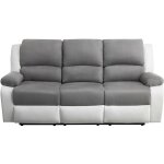 Usinestreet - relaxxo - canap de relaxation lectrique 3 places microfibre et simili leo - blanc et ...