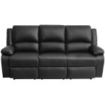 Relaxxo - canap� de relaxation �lectrique 3 places en simili leo - noir
