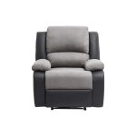 Usinestreet - relaxxo - fauteuil relaxation 1 place microfibre et simili leo - gris et noir