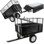Wiltec - remorque basculante sur pneus ? 114 x 76 x 30 cm ? avec grille rehausse et parois amovibles ...