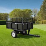 Remorque basculante pour tondeuse de pelouse charge de 300 kg vidaxl