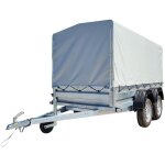 Remorque double essieu en acier 265 cm ridelles avant / arrire ouvrantes 265t bche haute