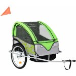 Remorque de vlo et poussette 2 - en - 1 vert et gris vidaxl