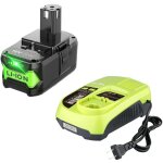 Pdstation - remplacement de 9. 0 ah pour batterie ryobi 18 v avec chargeur p117b. compatible avec batterie ...