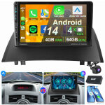 Pour renault megane 2 2002 - 2009 android 14 autoradio gps wifi bluetooth rds 4 + 64g dab cam