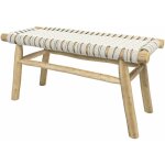 Rendez - vous dco - banc 2 places 90 cm tress en macram et branche de teck - kira