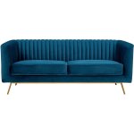 Canap� 2 places en velours bleu fonc� - gatsby