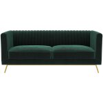 Rendez - vous d�co - canap� 2 places en velours vert fonc� - gatsby